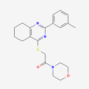 molecular formula C21H25N3O2S B2978127 1-Morpholin-4-yl-2-(2-m-tolyl-5,6,7,8-tetrahydro-quinazolin-4-ylsulfanyl)-ethanone CAS No. 667887-82-3