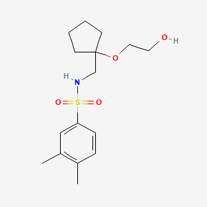 molecular formula C16H25NO4S B2978130 N-((1-(2-羟乙氧基)环戊基)甲基)-3,4-二甲苯磺酰胺 CAS No. 2194843-62-2