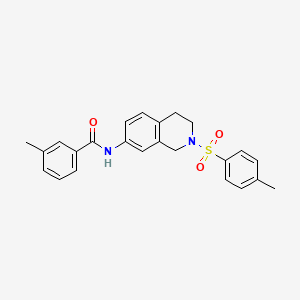molecular formula C24H24N2O3S B2978138 3-methyl-N-(2-tosyl-1,2,3,4-tetrahydroisoquinolin-7-yl)benzamide CAS No. 954708-87-3