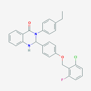 molecular formula C29H24ClFN2O2 B297814 2-{4-[(2-chloro-6-fluorobenzyl)oxy]phenyl}-3-(4-ethylphenyl)-2,3-dihydroquinazolin-4(1H)-one 