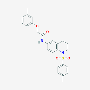 molecular formula C25H26N2O4S B2978141 2-(间甲苯氧基)-N-(1-甲苯磺酰-1,2,3,4-四氢喹啉-6-基)乙酰胺 CAS No. 1005293-70-8