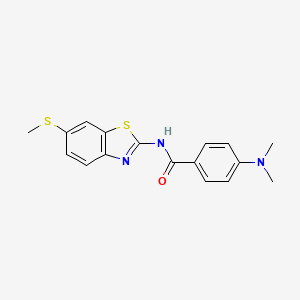 molecular formula C17H17N3OS2 B2978144 4-(dimethylamino)-N-(6-(methylthio)benzo[d]thiazol-2-yl)benzamide CAS No. 922676-39-9