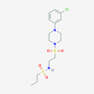 molecular formula C15H24ClN3O4S2 B2978149 N-(2-((4-(3-氯苯基)哌嗪-1-基)磺酰基)乙基)丙烷-1-磺酰胺 CAS No. 897622-07-0