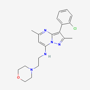 molecular formula C20H24ClN5O B2978155 3-(2-氯苯基)-2,5-二甲基-N-[2-(吗啉-4-基)乙基]吡唑并[1,5-a]嘧啶-7-胺 CAS No. 900286-98-8