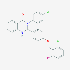 molecular formula C27H19Cl2FN2O2 B297816 2-{4-[(2-chloro-6-fluorobenzyl)oxy]phenyl}-3-(4-chlorophenyl)-2,3-dihydroquinazolin-4(1H)-one 