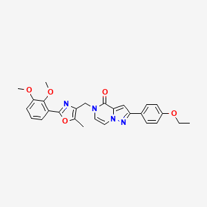 molecular formula C27H26N4O5 B2978178 5-((2-(2,3-二甲氧基苯基)-5-甲氧基噁唑-4-基)甲基)-2-(4-乙氧苯基)吡唑并[1,5-a]嘧啶-4(5H)-酮 CAS No. 1359488-07-5