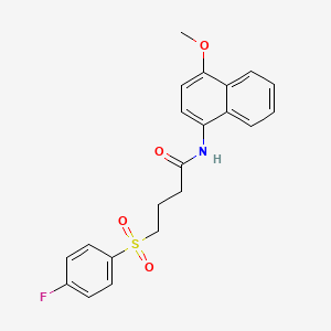 molecular formula C21H20FNO4S B2978180 4-((4-氟苯基)磺酰基)-N-(4-甲氧基萘-1-基)丁酰胺 CAS No. 941950-86-3