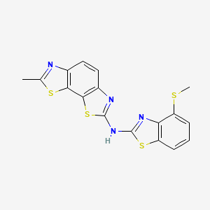 molecular formula C17H12N4S4 B2978182 7-methyl-N-(4-methylsulfanyl-1,3-benzothiazol-2-yl)-[1,3]thiazolo[4,5-g][1,3]benzothiazol-2-amine CAS No. 890940-92-8