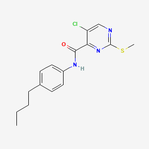 molecular formula C16H18ClN3OS B2978191 N-(4-丁基苯基)-5-氯-2-甲硫基嘧啶-4-甲酰胺 CAS No. 898646-60-1