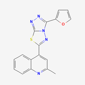 molecular formula C17H11N5OS B2978197 4-[3-(2-Furyl)[1,2,4]triazolo[3,4-b][1,3,4]thiadiazol-6-yl]-2-methylquinoline CAS No. 862720-81-8