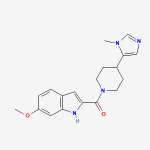 molecular formula C19H22N4O2 B2978198 (6-Methoxy-1H-indol-2-yl)-[4-(3-methylimidazol-4-yl)piperidin-1-yl]methanone CAS No. 2320468-45-7