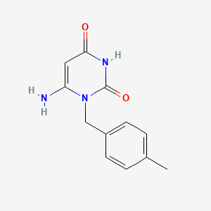 molecular formula C12H13N3O2 B2978199 6-氨基-1-[(4-甲基苯基)甲基]-1,2,3,4-四氢嘧啶-2,4-二酮 CAS No. 638137-05-0