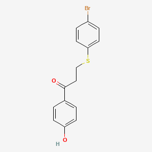 molecular formula C15H13BrO2S B2978200 3-[(4-Bromophenyl)sulfanyl]-1-(4-hydroxyphenyl)-1-propanone CAS No. 882748-46-1