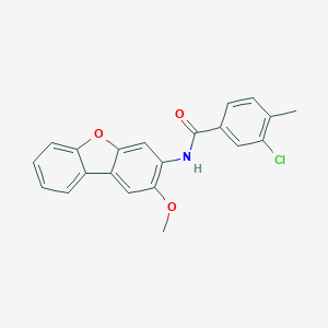 molecular formula C21H16ClNO3 B297822 3-chloro-N-(2-methoxydibenzo[b,d]furan-3-yl)-4-methylbenzamide 