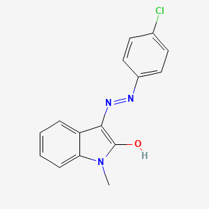 1-methyl-1H-indole-2,3-dione 3-[N-(4-chlorophenyl)hydrazone]