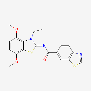 molecular formula C19H17N3O3S2 B2978228 (Z)-N-(3-ethyl-4,7-dimethoxybenzo[d]thiazol-2(3H)-ylidene)benzo[d]thiazole-6-carboxamide CAS No. 905699-77-6