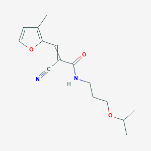 molecular formula C15H20N2O3 B2978235 2-cyano-3-(3-methylfuran-2-yl)-N-[3-(propan-2-yloxy)propyl]prop-2-enamide CAS No. 1424633-66-8