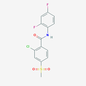 molecular formula C14H10ClF2NO3S B2978245 2-chloro-N-(2,4-difluorophenyl)-4-(methylsulfonyl)benzenecarboxamide CAS No. 866143-04-6