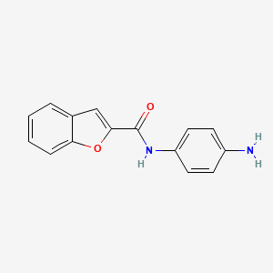 molecular formula C15H12N2O2 B2978251 N-(4-aminophenyl)-1-benzofuran-2-carboxamide CAS No. 443291-26-7