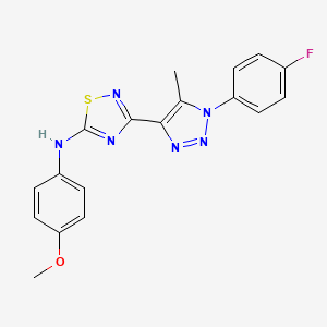 molecular formula C18H15FN6OS B2978259 Ethyl 4-[(3-fluoro-4-methylphenyl)amino]-7-methyl-1,8-naphthyridine-3-carboxylate CAS No. 1251617-60-3