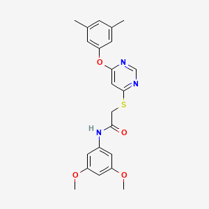 molecular formula C22H23N3O4S B2978271 N-(3,5-dimethoxyphenyl)-2-{[6-(3,5-dimethylphenoxy)pyrimidin-4-yl]sulfanyl}acetamide CAS No. 1031956-06-5