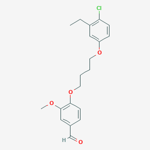 molecular formula C20H23ClO4 B2978275 4-[4-(4-Chloro-3-ethylphenoxy)butoxy]-3-methoxybenzaldehyde CAS No. 864663-78-5