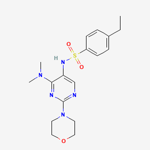 molecular formula C18H25N5O3S B2978276 N-(4-(二甲氨基)-2-吗啉嘧啶-5-基)-4-乙基苯磺酰胺 CAS No. 1797293-42-5