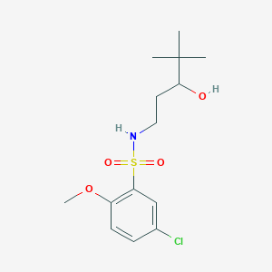 molecular formula C14H22ClNO4S B2978285 5-chloro-N-(3-hydroxy-4,4-dimethylpentyl)-2-methoxybenzenesulfonamide CAS No. 1396877-04-5