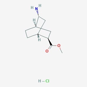 molecular formula C10H18ClNO2 B2978289 甲基 (1R,2R,4R,5R)-5-氨基双环[2.2.2]辛烷-2-羧酸酯；盐酸盐 CAS No. 2416217-54-2