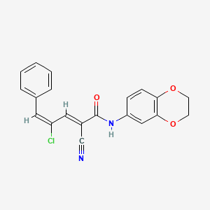 (2E,4E)-4-Chloro-2-cyano-N-(2,3-dihydro-1,4-benzodioxin-6-yl)-5-phenylpenta-2,4-dienamide