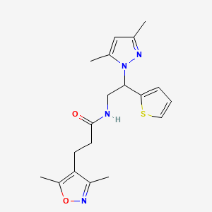 3-(3,5-dimethyl-1,2-oxazol-4-yl)-N-[2-(3,5-dimethyl-1H-pyrazol-1-yl)-2-(thiophen-2-yl)ethyl]propanamide