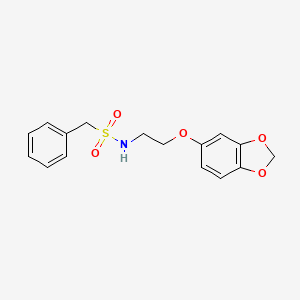 molecular formula C16H17NO5S B2978297 N-[2-(2H-1,3-benzodioxol-5-yloxy)ethyl]-1-phenylmethanesulfonamide CAS No. 1105205-46-6