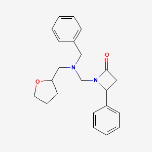 molecular formula C22H26N2O2 B2978305 1-({Benzyl[(oxolan-2-yl)methyl]amino}methyl)-4-phenylazetidin-2-one CAS No. 1241583-77-6