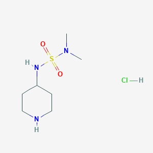 molecular formula C7H18ClN3O2S B2978306 Dimethyl[(piperidin-4-yl)sulfamoyl]amine hydrochloride CAS No. 2108513-06-8