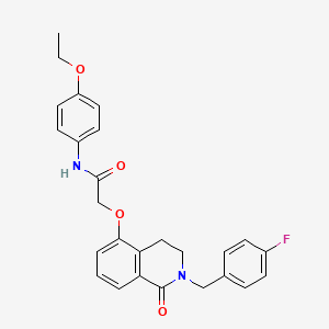 molecular formula C26H25FN2O4 B2978307 N-(4-ethoxyphenyl)-2-[[2-[(4-fluorophenyl)methyl]-1-oxo-3,4-dihydroisoquinolin-5-yl]oxy]acetamide CAS No. 850905-96-3