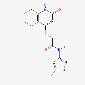 molecular formula C14H16N4O3S B2978313 N-(5-甲基-3-异恶唑基)-2-[(2-氧代-1,2,5,6,7,8-六氢-4-喹唑啉基)硫代]乙酰胺 CAS No. 932961-38-1