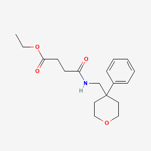 molecular formula C18H25NO4 B2978315 4-氧代-4-(((4-苯基四氢-2H-吡喃-4-基)甲基)氨基)丁酸乙酯 CAS No. 1207020-13-0