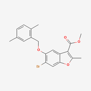 Methyl 6-bromo-5-[(2,5-dimethylphenyl)methoxy]-2-methyl-1-benzofuran-3-carboxylate