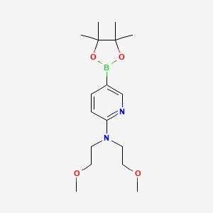 molecular formula C17H29BN2O4 B2978317 N,N-双(2-甲氧基乙基)-5-(4,4,5,5-四甲基-1,3,2-二氧硼杂环戊二烯-2-基)吡啶-2-胺 CAS No. 2490666-13-0