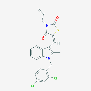 molecular formula C23H18Cl2N2O2S B297832 3-allyl-5-{[1-(2,4-dichlorobenzyl)-2-methyl-1H-indol-3-yl]methylene}-1,3-thiazolidine-2,4-dione 