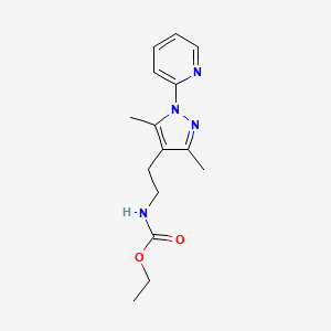 molecular formula C15H20N4O2 B2978320 2-(3,5-二甲基-1-(吡啶-2-基)-1H-吡唑-4-基)乙基氨基甲酸乙酯 CAS No. 2034256-78-3