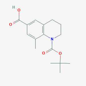 molecular formula C16H21NO4 B2978328 8-Methyl-1-[(2-methylpropan-2-yl)oxycarbonyl]-3,4-dihydro-2H-quinoline-6-carboxylic acid CAS No. 2248341-85-5