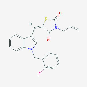 molecular formula C22H17FN2O2S B297833 3-allyl-5-{[1-(2-fluorobenzyl)-1H-indol-3-yl]methylene}-1,3-thiazolidine-2,4-dione 