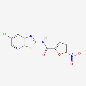 molecular formula C13H8ClN3O4S B2978338 N-(5-氯-4-甲基-1,3-苯并噻唑-2-基)-5-硝基呋喃-2-甲酰胺 CAS No. 862807-35-0