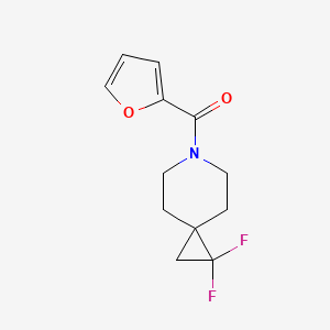 molecular formula C12H13F2NO2 B2978352 (1,1-Difluoro-6-azaspiro[2.5]octan-6-yl)(furan-2-yl)methanone CAS No. 2180010-63-1