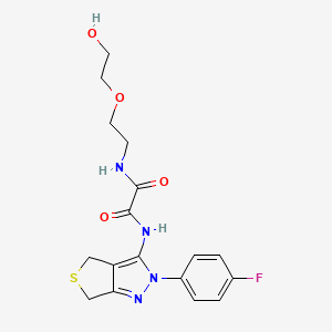 molecular formula C17H19FN4O4S B2978354 N'-[2-(4-fluorophenyl)-4,6-dihydrothieno[3,4-c]pyrazol-3-yl]-N-[2-(2-hydroxyethoxy)ethyl]oxamide CAS No. 946252-71-7