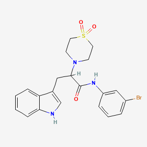 molecular formula C21H22BrN3O3S B2978355 N-(3-bromophenyl)-2-(1,1-dioxo-1,4-thiazinan-4-yl)-3-(1H-indol-3-yl)propanamide CAS No. 478040-57-2