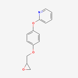 molecular formula C14H13NO3 B2978359 2-[4-(Oxiran-2-ylmethoxy)phenoxy]pyridine CAS No. 2411288-51-0