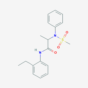 molecular formula C18H22N2O3S B297839 N-(2-ethylphenyl)-2-[(methylsulfonyl)anilino]propanamide 