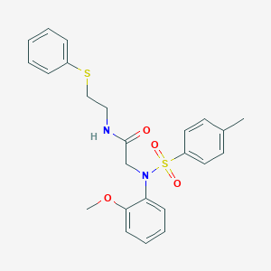 molecular formula C24H26N2O4S2 B297840 2-{2-methoxy[(4-methylphenyl)sulfonyl]anilino}-N-[2-(phenylsulfanyl)ethyl]acetamide 